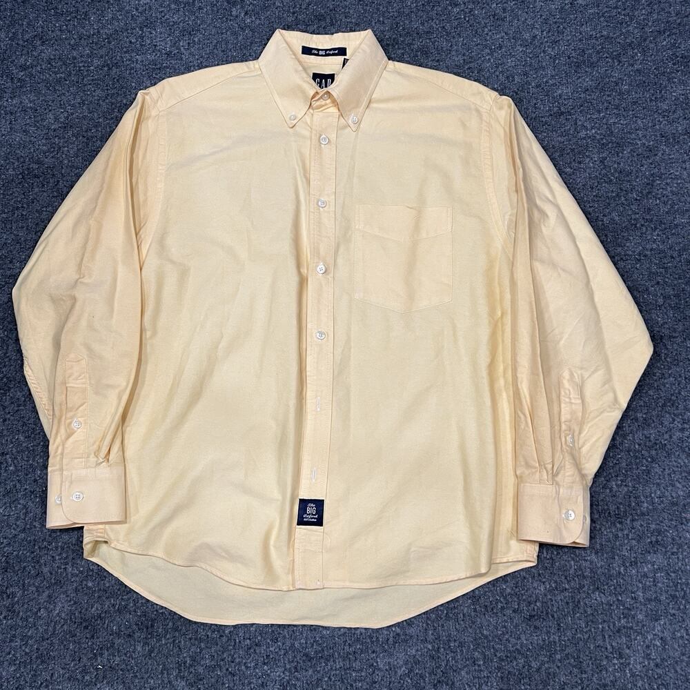 Vintage GAP The BIG Oxford Shirt Size S Oversized Long Sleeve Yellow OCBD